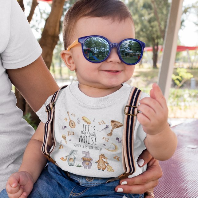 T-shirt Pour Les Tous Petits Faisons Du Bruit ! Animaux africains 1er anniversa (Créateur téléchargé)