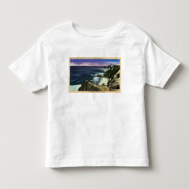 T-shirt Pour Les Tous Petits Falaises principales gaies, fonds de pêche de bar (Devant)