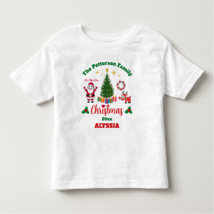 T-shirt Pour Les Tous Petits Famille blanche personnalisée Noël Père Noël Reind