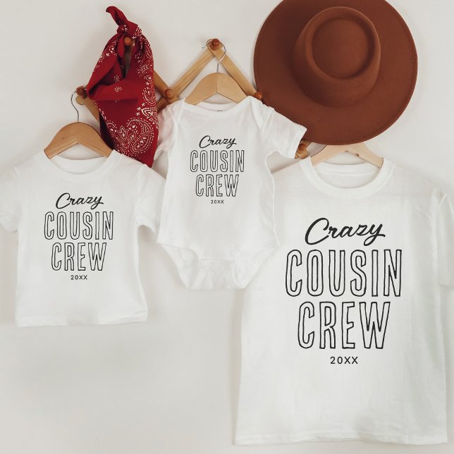 T-shirt Pour Les Tous Petits Famille Crazy Cousin Crew (Créateur téléchargé)