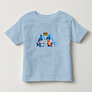 T-shirt Pour Les Tous Petits Famille de Requin Mignon Personnage de Dessin Anim