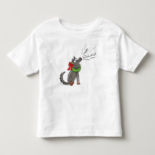 T-shirt Pour Les Tous Petits Fantaisie Loup Noël Joyeux Howlidays Holiday