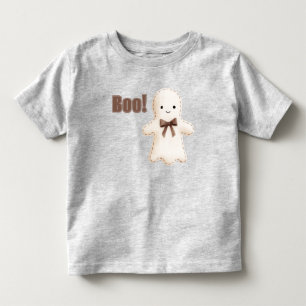 T-shirt Pour Les Tous Petits Fantôme Boo Brun Joyeux Mignon