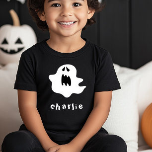 T-shirt Pour Les Tous Petits fantôme éffrayant et nom enfants Halloween
