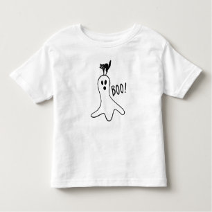 T-shirt Pour Les Tous Petits Fantôme et chat noir Halloween mou