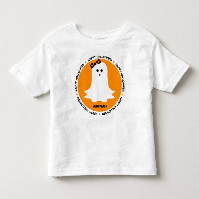 T-shirt Pour Les Tous Petits Fantôme Girly Halloween personnalisé (Devant)