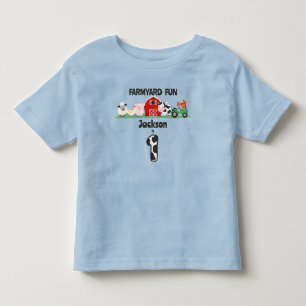 T-shirt Pour Les Tous Petits Farmyard Amusement 1er Anniversaire Ferme Animal A