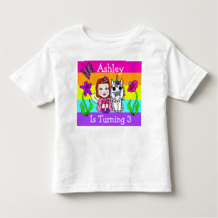 T-shirt Pour Les Tous Petits Fée fille anniversaire et licorne âge et nom