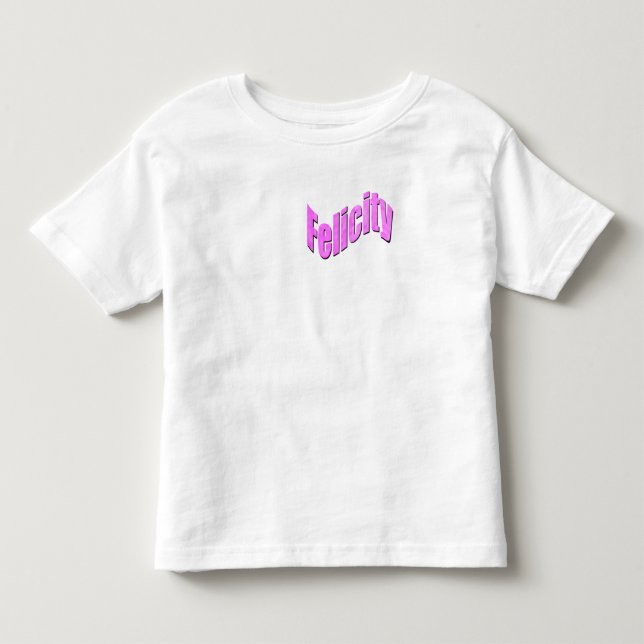 T-shirt Pour Les Tous Petits Felicity nom en rose, (Devant)