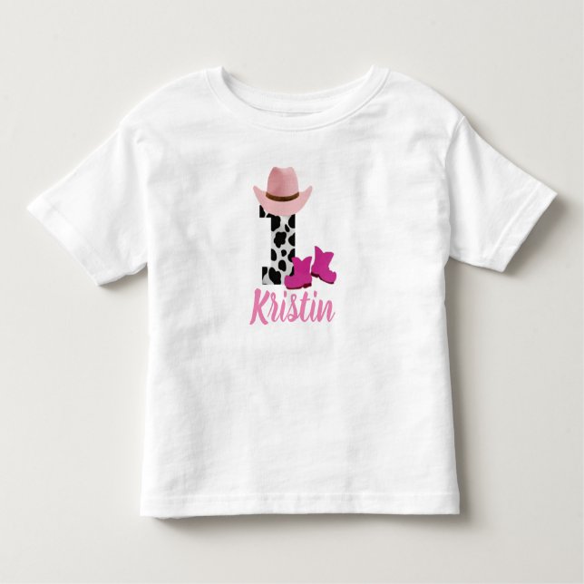 T-shirt Pour Les Tous Petits Femme d'enfant de 1er anniversaire personnalisée (Devant)