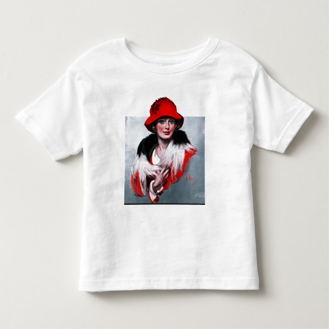 T-shirt Pour Les Tous Petits Femme en Casquette rouge (Devant)