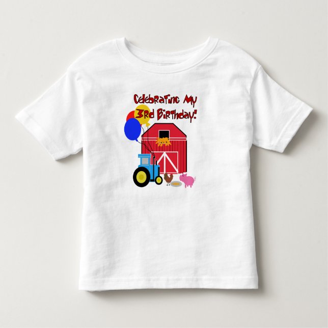 T-shirt Pour Les Tous Petits Ferme 3e anniversaire (Devant)