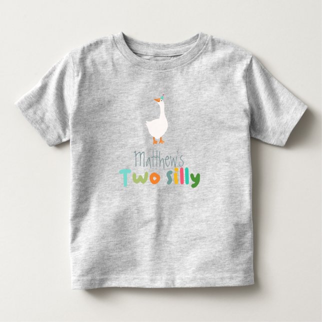T-shirt Pour Les Tous Petits Ferme de l'oie Deux Garçons Drôles 2e Anniversaire (Devant)