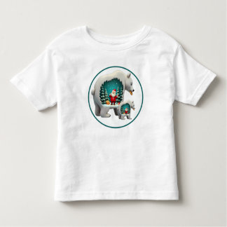 T-shirt Pour Les Tous Petits Festive Bear Santa Christmas Trees Cookies