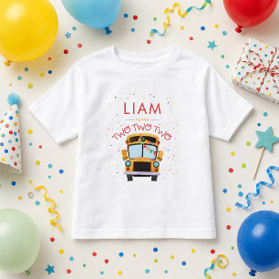 T-shirt Pour Les Tous Petits Fête d'anniversaire 2 ans en bus scolaire