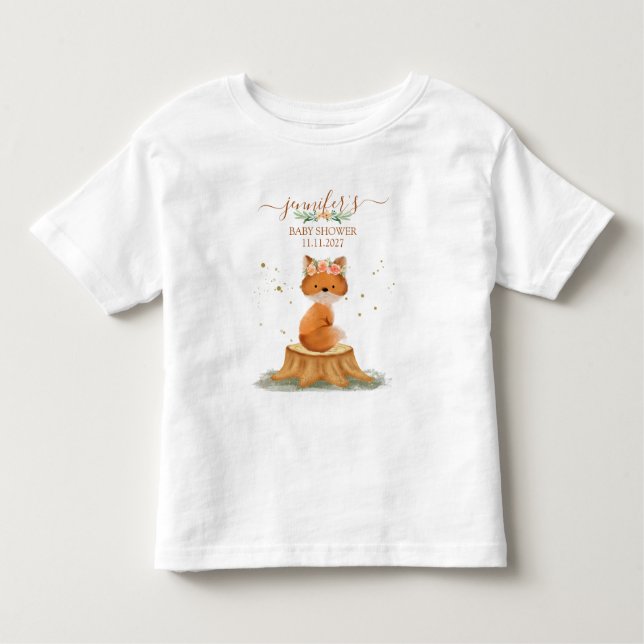 T-shirt Pour Les Tous Petits Fête de Bébé Renard Rustique (Devant)