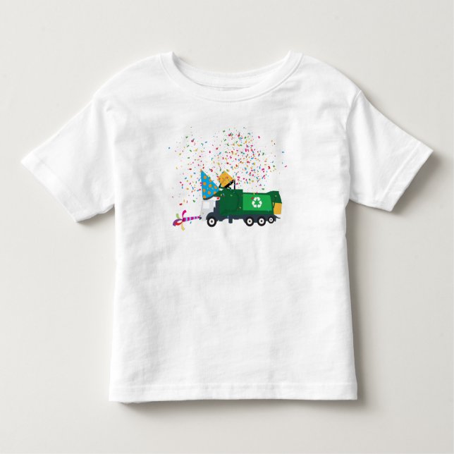 T-shirt Pour Les Tous Petits Fête de camion de recyclage des déchets (Devant)