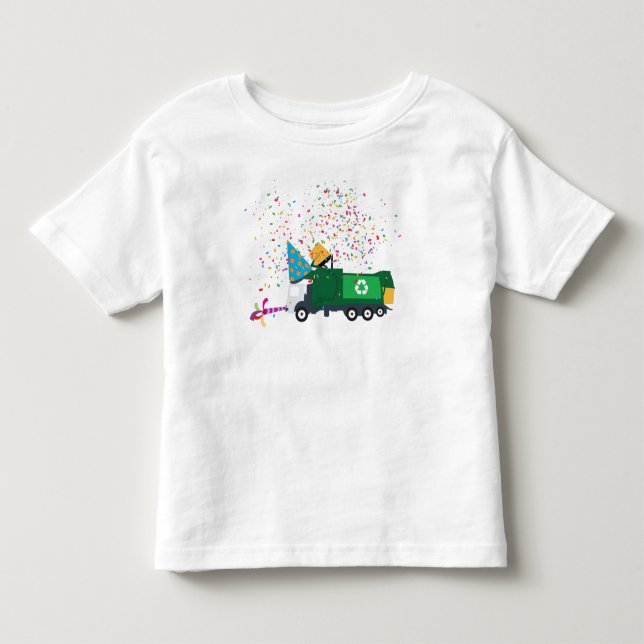 T-shirt Pour Les Tous Petits Fête de camion poubelle de recyclage (Devant)