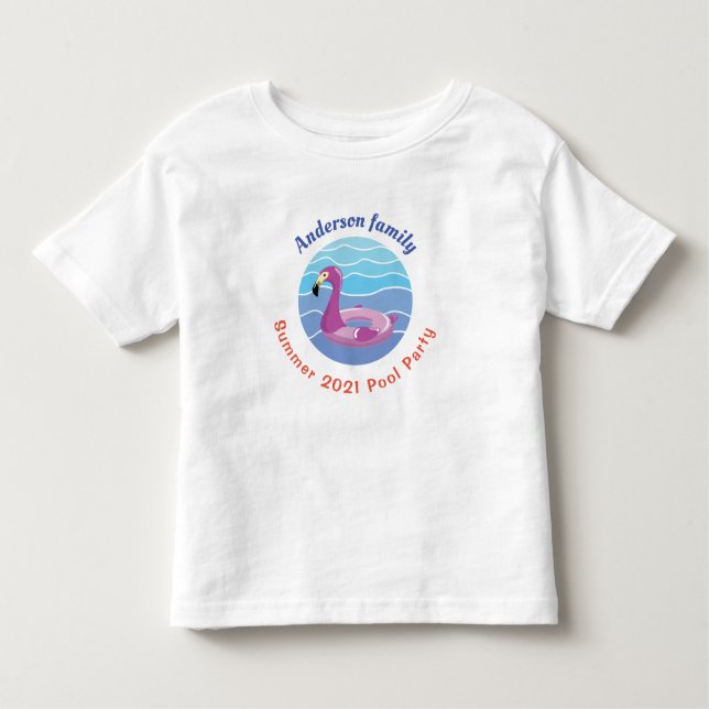T-shirt Pour Les Tous Petits Fête de la piscine personnalisée (Devant)