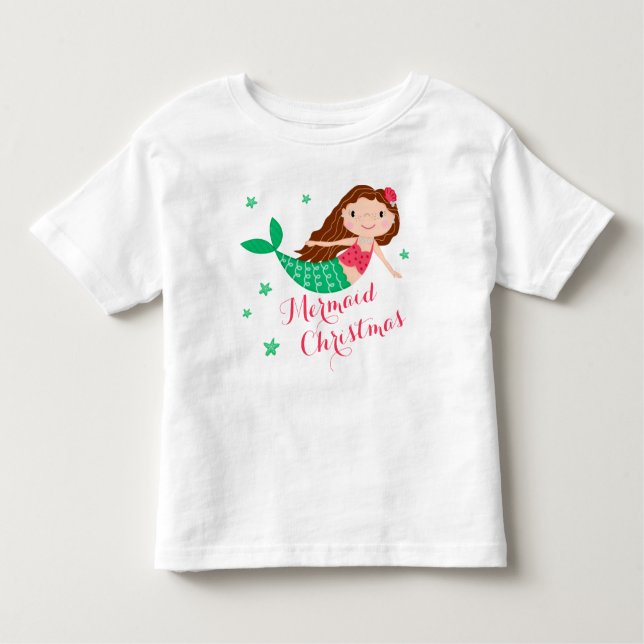 T-shirt Pour Les Tous Petits Fête de Noël de Sirène (Devant)