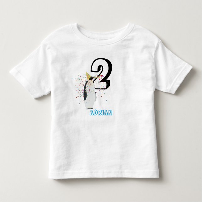 T-shirt Pour Les Tous Petits Fête de pingouin - Fête d'anniversaire d'animaux p (Devant)