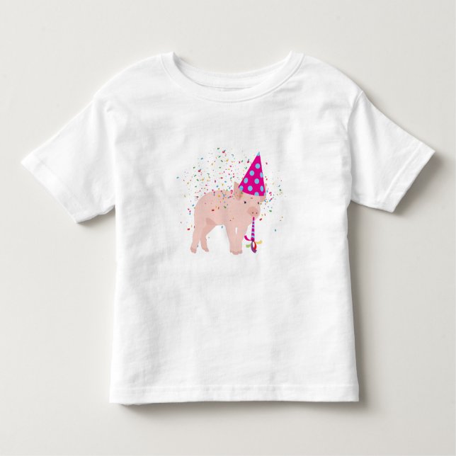 T-shirt Pour Les Tous Petits Fête de porc - Animaux ayant une fête (Devant)