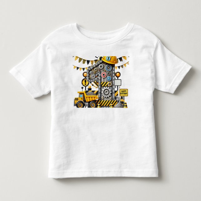 T-shirt Pour Les Tous Petits Fête du 1er anniversaire de Construction (Devant)