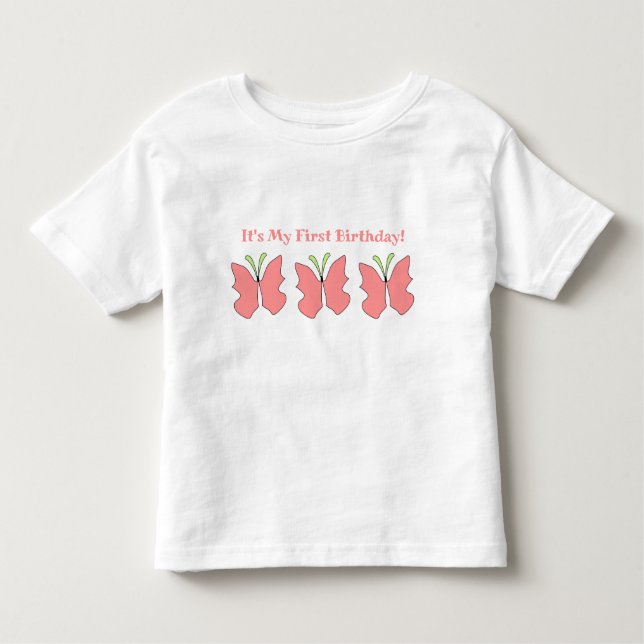 T-shirt Pour Les Tous Petits Fête du premier anniversaire du papillon (Devant)