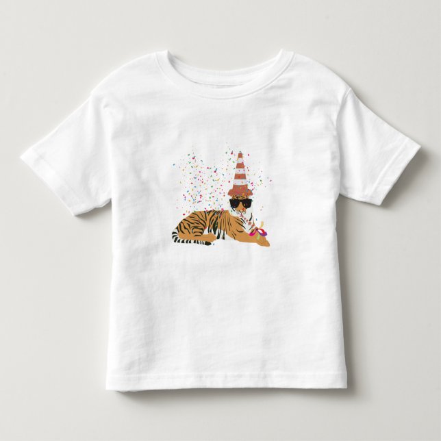 T-shirt Pour Les Tous Petits Fête du Tigre - Les Animaux Font la Fête (Devant)