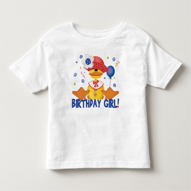 T-shirt Pour Les Tous Petits Fête Ducky Anniversaire Fille (Devant)