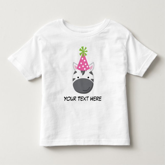T-shirt Pour Les Tous Petits Fête Zèbre Personnalisée T Chemise Anniversaire Po (Devant)