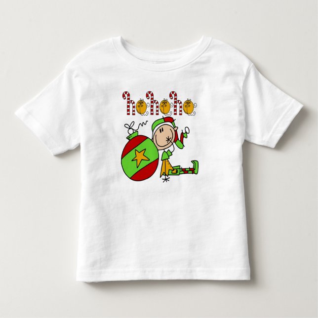T-shirt Pour Les Tous Petits Fêtes de Noël Festive Cute Kids Elf (Devant)
