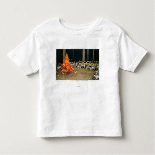 T-shirt Pour Les Tous Petits Feu de soirée à la loge géante de forêt