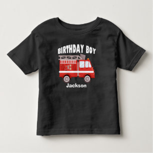 T-shirt Pour Les Tous Petits Feu Truck Birthday Boy Custom
