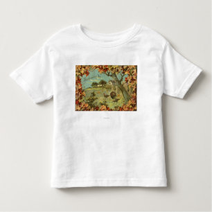 T-shirt Pour Les Tous Petits Feuille et dindes de DayFallen de thanksgiving