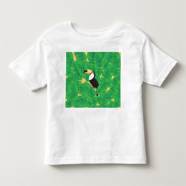 T-shirt Pour Les Tous Petits Feuilles toucans et bananes (Devant)