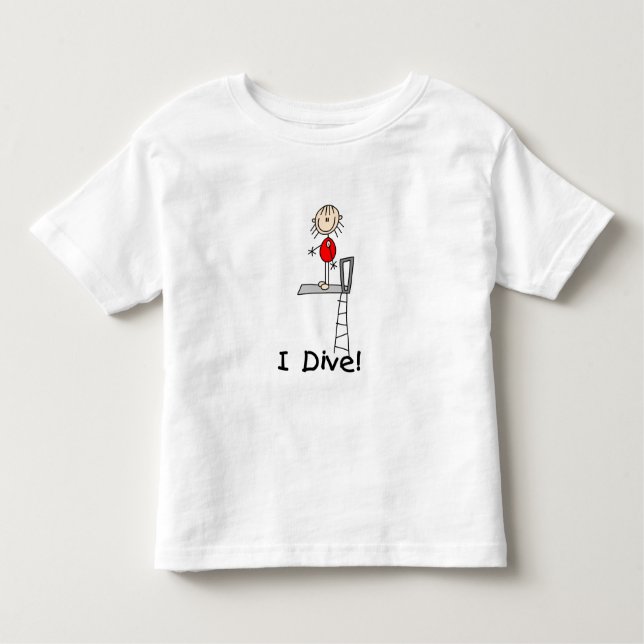 T-shirt Pour Les Tous Petits Figure de bâton fille I plongée (Devant)