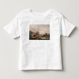 T-shirt Pour Les Tous Petits Figures guidant un sampan autour d'une courbure en