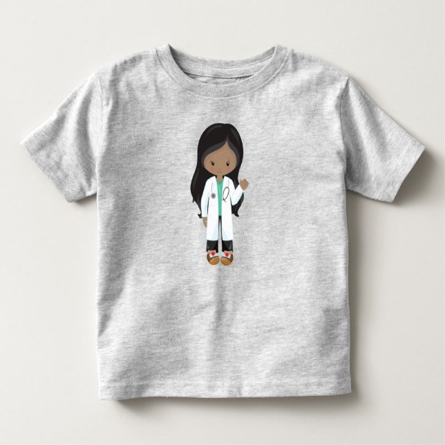 T-shirt Pour Les Tous Petits Fille Africaine Américaine, Docteur, Infirmière, S (Devant)