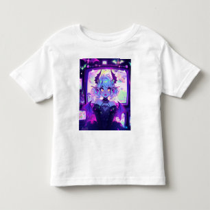 T-shirt Pour Les Tous Petits Fille d'anime de fantasy cyberpunk gothique démoni