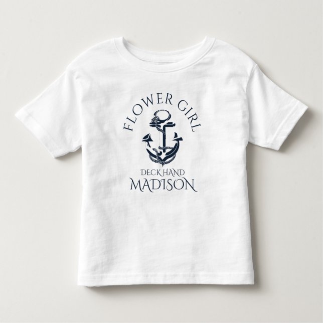 T-shirt Pour Les Tous Petits Fille de l'équipage d'Ancres nautiques (Devant)
