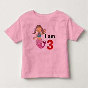 T-shirt Pour Les Tous Petits fille de sirène d'anniversaire de 3 ans