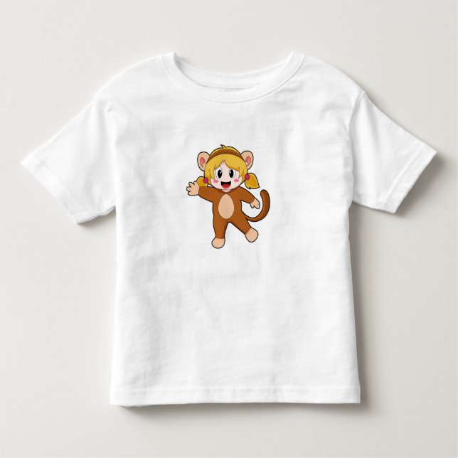 T-shirt Pour Les Tous Petits Fille en costume de singe (Devant)