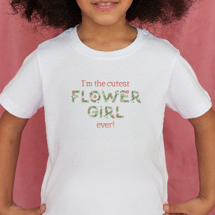 T-shirt Pour Les Tous Petits Fille Fleur Cutest Jamais Floral Texte Mariage