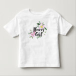 T-shirt Pour Les Tous Petits Fille Fleur Mariage Aquarelle Florale<br><div class="desc">Le design présente un design floral aquarelle moderne avec un texte calligraphié.</div>