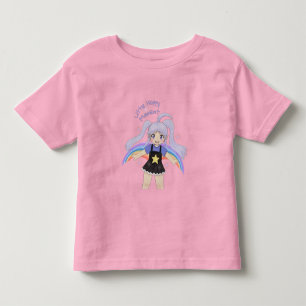 T-shirt Pour Les Tous Petits Fille Heureuse Illustration Dessinée à la Main – P