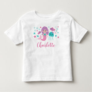 T-shirt Pour Les Tous Petits Fille personnalisée par sirène mignonne