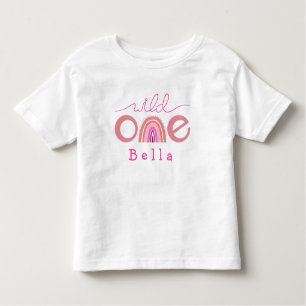 T-shirt Pour Les Tous Petits Fille rose arc-en-ciel sauvage