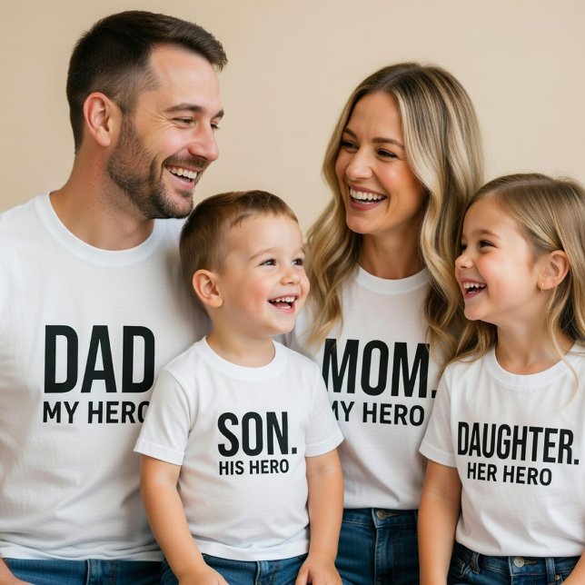 T-shirt Pour Les Tous Petits Fille Son Héros Chemise Assortie Papa et Fille (Créateur téléchargé)