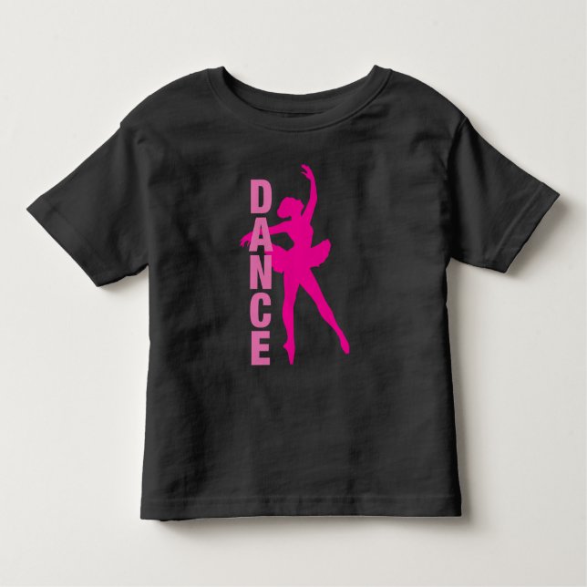 T-shirt Pour Les Tous Petits Filles Hot rose Ballerina Danse (Devant)